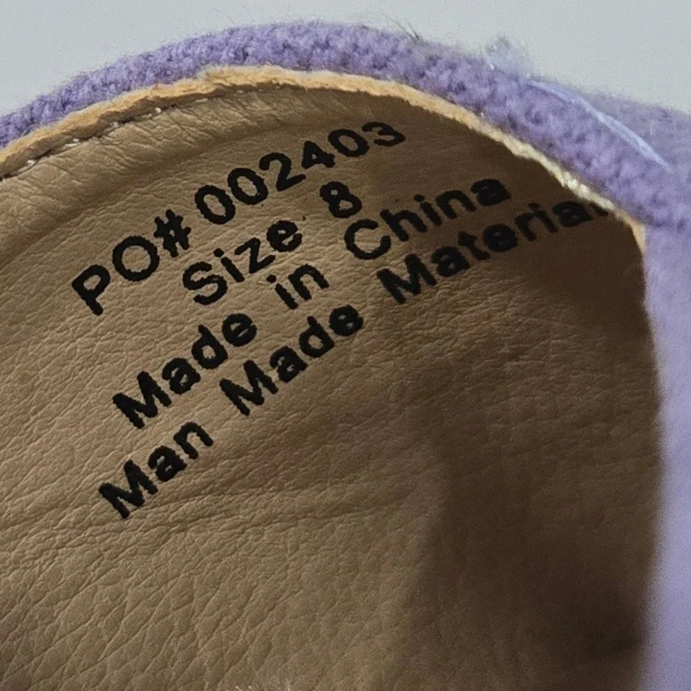 Journee Collection Purple Canvas Espadrille Wedge Sandals Womens Size 8 AC638